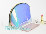 pvc 가방 pvc 화장용 화장 가방, 여자의 금속성 은 이온 진주빛 전문자필을 바느질하는 맞춘 레이저영상 홀로그램