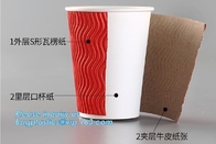 맞춘 버릴 수 있는 줄무늬가 있는 종이컵 잔물결 배경 화면 커피컵, Lid 패키지와 인쇄된 일회용 커피 종이컵