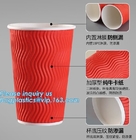 맞춘 버릴 수 있는 줄무늬가 있는 종이컵 잔물결 배경 화면 커피컵, Lid 패키지와 인쇄된 일회용 커피 종이컵