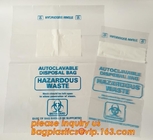 병원 쓰레기를 위한 생물학적 위험 쓰레기 봉투, 임상적 처리를 위한 생물학적 위험 의료 폐기물 플라스틱 백, 미생물에 의해 분해된 HDPE