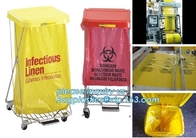 버릴 수 있는 병원 빨간색 / 노란 폴리에틸렌 생물학적 위험 전염성 압력솥 봉투, 늘어진 선 생물학적 위험 쓰레기 / 쓰레기 비