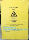 의학 폐기처분 플라스틱 백 생물학적 위험 쓰레기 봉투, 빛깔 의학 전염성 폐기물 봉투, 생물학적 위험 쓰레기 봉투