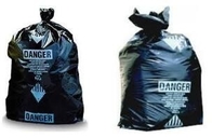 32 Ｘ 48 6 밀리리터 인쇄된 옐로우 블랙 석면 가방, 공장이 산업적 아주 튼튼하 투명 플라스틱 석면 트라를 제조합니다