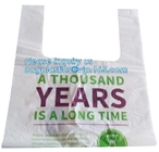 를 위해 사용한 바이오플라스틱 티셔츠 가방은 냉동식품을 위해 식품, 퇴비성 버릴 수 있는 생 분해성 플라스틱 봉투 쓰레기 봉투를 제거합니다
