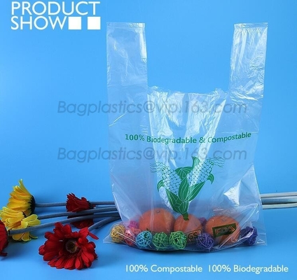 PBAT+PLA 100% 퇴비성 전기 데그라드러블 조끼 쇼핑 가방, 항공사들 작은 퇴비성 100% 옥소의 생 분해성 플라스틱 Ba