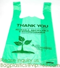 퇴비성 T셔츠 bag,100% 미생물에 의해 분해된 퇴비성 플라스틱 bag,EN13432 공인된 분해가능한 가방 미생물에 의해 분해된 플레스트