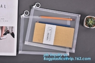 플라스틱 지퍼형 봉투 집록크는 A4 용지, 잡지, 메모를 위한 PP 백 이음새가 없는 슬라이더 마감 보관 파우치를 방수 처리합니다