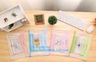 커스텀아이즈 메쉬 PVC 연필 봉투 A4 여행 여권 팁, 플라스틱 집록크 문서 파일 봉투