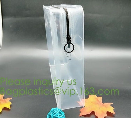 나일론 지퍼 pvc 봉투 프로모셔널은 비직조 지퍼로 로고 인쇄 투명한 PVC 플라스틱 명백한 화장용 봉투를 특별주문합니다