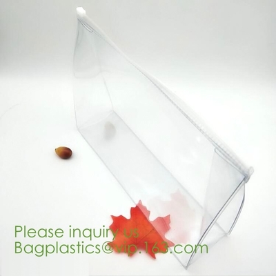 나일론 지퍼 pvc 봉투 프로모셔널은 비직조 지퍼로 로고 인쇄 투명한 PVC 플라스틱 명백한 화장용 봉투를 특별주문합니다