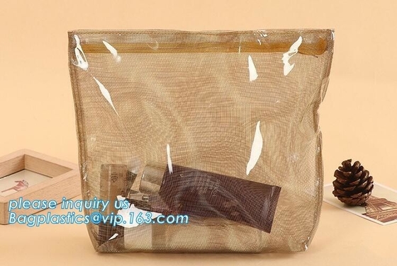 맞춘 투명한 파란불 Pvc 화장품 팁, 인쇄된 비닐 여행 화장품 가방 지퍼 PVC 팁 가방, 집록크 팁과 함께 로