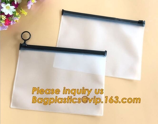 지퍼, 투명 플라스틱 PVC 지프 잠금 장치 문서 봉지 A4 PP 파일 봉지 감상과 최상의 가격 PVC 문서 지갑 명백하 문서 봉지