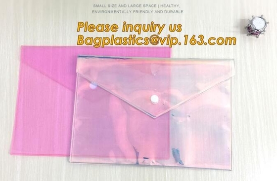 네온 버튼 가방, 버튼 envelope,A4 방수 PVC PP 문서 가방, 거치대를 위한 최상품 학교 용도 pvc 문서 가방