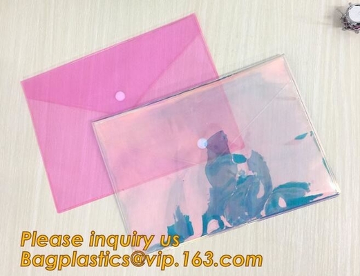 네온 버튼 가방, 버튼 envelope,A4 방수 PVC PP 문서 가방, 거치대를 위한 최상품 학교 용도 pvc 문서 가방