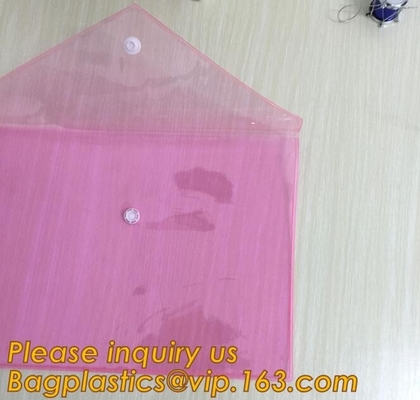 네온 버튼 가방, 버튼 envelope,A4 방수 PVC PP 문서 가방, 거치대를 위한 최상품 학교 용도 pvc 문서 가방