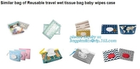 eco 미생물에 의해 분해된 재활용 CMYK UV 인쇄된 Zip 상부 여행 플라스틱 에바 아기 조직 습식 와이퍼지 백, 에바 물티슈 백