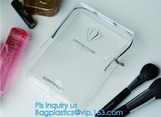 핸들, 지퍼를 위한 화장용 선물 가방 운반 여행 메이크업 가방과 Cosmetic/ Makeup/ 화장품 파란불 PVC 여행 세정 가방