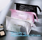 지퍼, Eco 우호적 명백한 pvc 지프 잠금 장치 팁 Ｚ와 화장실 타월 패키징 관습 투명 플라스틱 PVC 여행 화장품 봉투