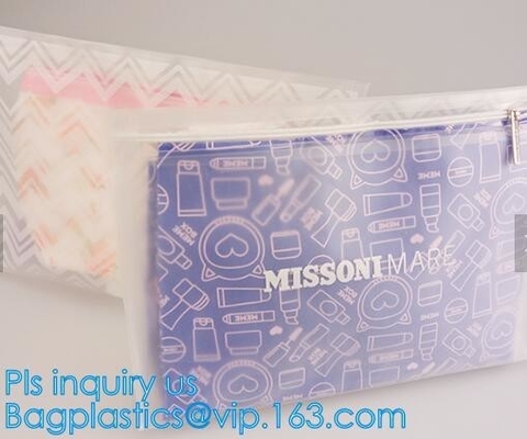 비닐 지퍼 팁 / 명백한 슬라이더 pouch/ 비닐 슬라이더 백, 옷을 위한 얼어붙은 집록크 가방 에바 PVC 행거 가방, 에바 서리 Ｄ