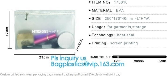 비닐 지퍼 팁 / 명백한 슬라이더 pouch/ 비닐 슬라이더 백, 옷을 위한 얼어붙은 집록크 가방 에바 PVC 행거 가방, 에바 서리 Ｄ