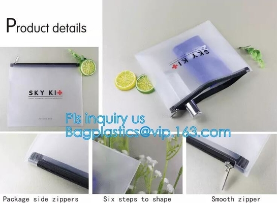 슬라이더 지퍼 폐쇄부, 광택이 없는 슬라이더와 환경 친화적 명백한 여행 에바 화장품 가방이 주문 제작된 얼어붙은 pvc 가방을 출력합니다