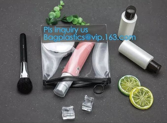 재활용 최상급 슬라이더 지퍼 화장용 칫솔 pvc bags, 커스텀 로고 pvc는 비닐 슬라이더 지퍼 백을 서리로 뒤덮었습니다