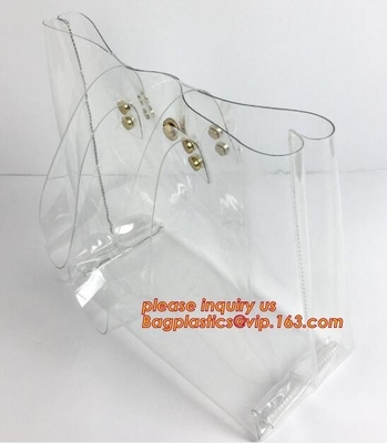 명백한 여성용 대형 손가방 핸드백 PVC 여인 어깨 패션 투명한 비치 백, PVC 여인 가방 운반 해변 핸드백, eco 지퍼