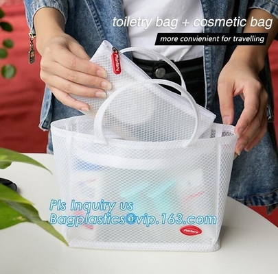화장용 PVC 메쉬 백, 비닐 pvc 지퍼 덮개 가방 / 작은 메쉬 지퍼 백 / 지퍼 백, 메쉬 화장 솔 창시자 트라프
