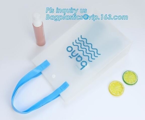 소성 손잡이 PV를 싸 스퀘어 하부 투명한 pvc 플라스틱 백, 프로모션 선물을 쇼핑하는 방수 재활용된 핸들