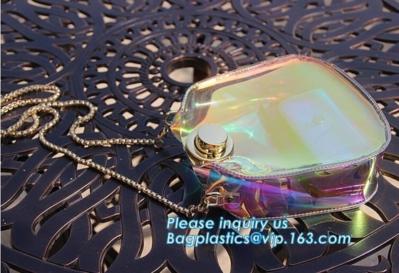 패션 영부인들 여대생 여름 바다 젤리 명백한 PVC 핸드백 어깨 체인 가방, 패션 여성 PVC 투명하 운반