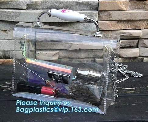 한 개의 연쇄형 가방 여자들 핸드백 pvc 교차 몸통 가방 어깨에 메는 백, 방수 투명한 해변 PVC 어깨 비
