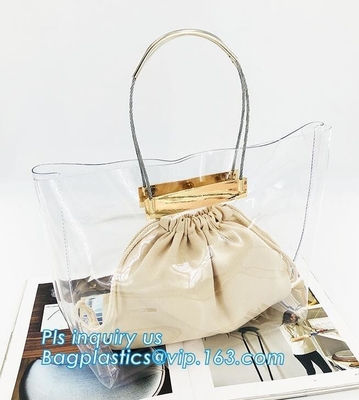 명백한 pvc 가방 고리형 손잡이 핸드백 청소년 핸드백, PVC 젤리 여성용 대형 손가방 캔디 핸드백, 해변 핸드백, 핸들 캐리어, 가방