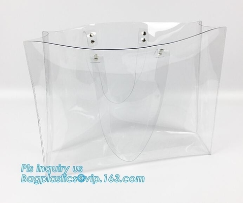 내부 주머니, 방수 세미클리어 여성용 대형 손가방 종류 PVC 증과 여성용 대형 손가방 PVC 해변 비난 패키지 운반 어깨에 메는 백