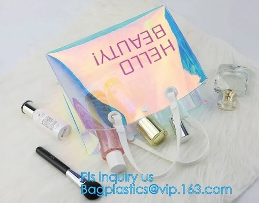여성 여름 비치 백 비닐 PVC 투명한 작은 운반 핸드백 쇼핑 어깨에 메는 백, 핸들은 도달하고 삭감, 패키기를 죽습니다