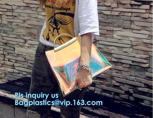 최고의 품질 투명한 pvc 명백한 핸드백, 1개 세트 프로모셔널 핸드백에서 PVC 핸드백 관습 2 PCS (개인휴대통신), 콜로와 지퍼 운반