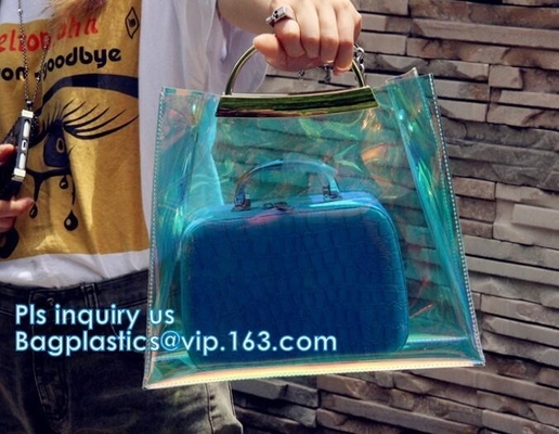 최고의 품질 투명한 pvc 명백한 핸드백, 1개 세트 프로모셔널 핸드백에서 PVC 핸드백 관습 2 PCS (개인휴대통신), 콜로와 지퍼 운반