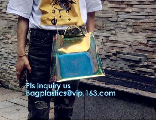 최고의 품질 투명한 pvc 명백한 핸드백, 1개 세트 프로모셔널 핸드백에서 PVC 핸드백 관습 2 PCS (개인휴대통신), 콜로와 지퍼 운반
