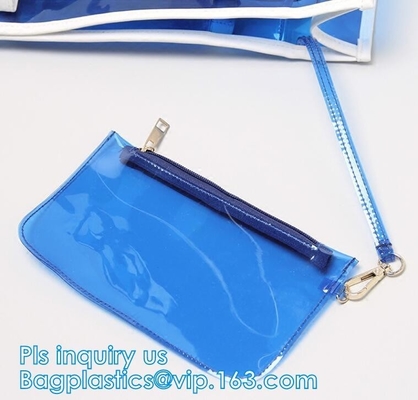 패션 여름 여자 핸드백 투명한 어깨에 메는 백 PVC 운반 비치 백, 승진 여름 명백한 PVC 비치 백, 토트