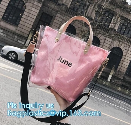 pvc 어깨에 메는 백 투명한 홀로그래프 핸드백, 핸드백과 어깨 여자들은 가방, 젤리 패션 pvc 여자 핸드백을 던집니다