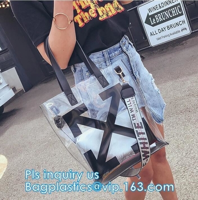 집록크, 핸들 봉투 선물 투명한 비닐 플라스틱이 지퍼 백 Ｗ를 패키징하면서 핸들 행거 지퍼 락 화장용 Pvc 봉투를 숙이세요
