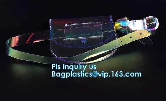 레이저 PVC 스포츠 벨트 가방, 허리 가방, 지퍼 달린 작은 주머니, 허리 백 케이스 팁 명백한 pvc 스포츠 허리 가방 / 투명한 벨트, 가방