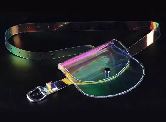 레이저 PVC 스포츠 벨트 가방, 허리 가방, 지퍼 달린 작은 주머니, 허리 백 케이스 팁 명백한 pvc 스포츠 허리 가방 / 투명한 벨트, 가방