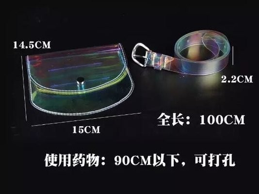 레이저 PVC 스포츠 벨트 가방, 허리 가방, 지퍼 달린 작은 주머니, 허리 백 케이스 팁 명백한 pvc 스포츠 허리 가방 / 투명한 벨트, 가방