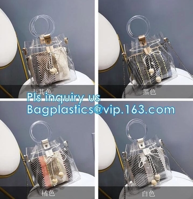 여성을 위한 핸드백 온라인 pvc 핸드백, 작은 지갑, 두꺼운 PVC 여성 유일한것 핸드백, 가방 팁과 PVC 운반 핸드백