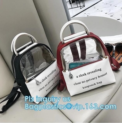 배낭, 최신 유행 투명한 방수 Pvc 배낭, 우연한 명백한 PVC 배낭 플레스트를 올리는 PVC 방수 드라이 백