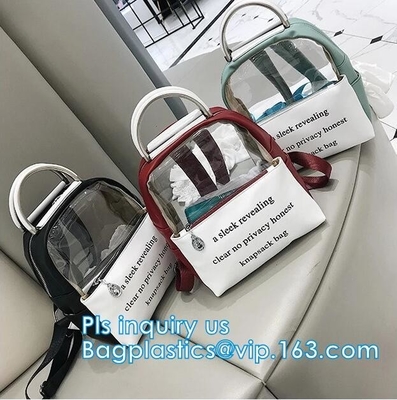 배낭, 최신 유행 투명한 방수 Pvc 배낭, 우연한 명백한 PVC 배낭 플레스트를 올리는 PVC 방수 드라이 백