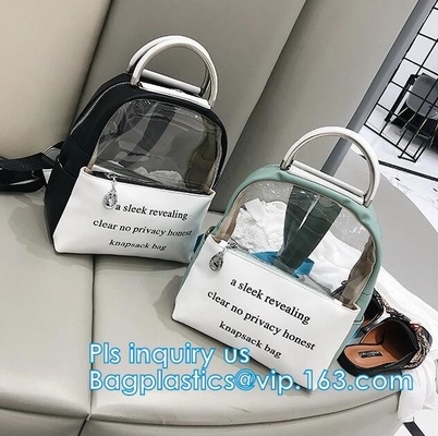 배낭, 최신 유행 투명한 방수 Pvc 배낭, 우연한 명백한 PVC 배낭 플레스트를 올리는 PVC 방수 드라이 백