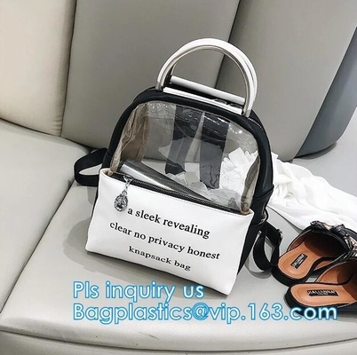배낭, 최신 유행 투명한 방수 Pvc 배낭, 우연한 명백한 PVC 배낭 플레스트를 올리는 PVC 방수 드라이 백