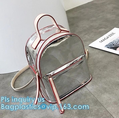 비닐 배낭, 여행 가방 파란불 남녀 공용 투명한 학교 배낭, PVC 방수 시트 건식 배낭, 주문 제작된 명백한 차일드르