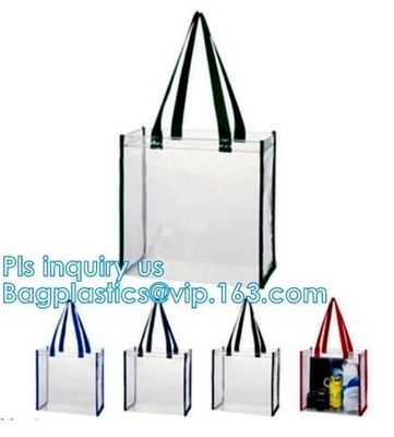 핸들 bag&amp;luxury 쇼핑 포장 봉지, pvc 단순한 편리한 테 핸들 명백한 지퍼 화장용 백, 신발 백 로우프 핸들